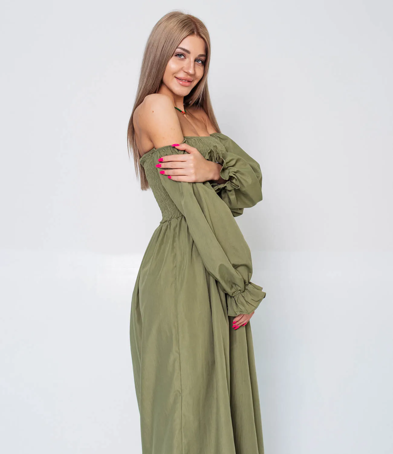 Платье #КТ5151, хаки - фото 2