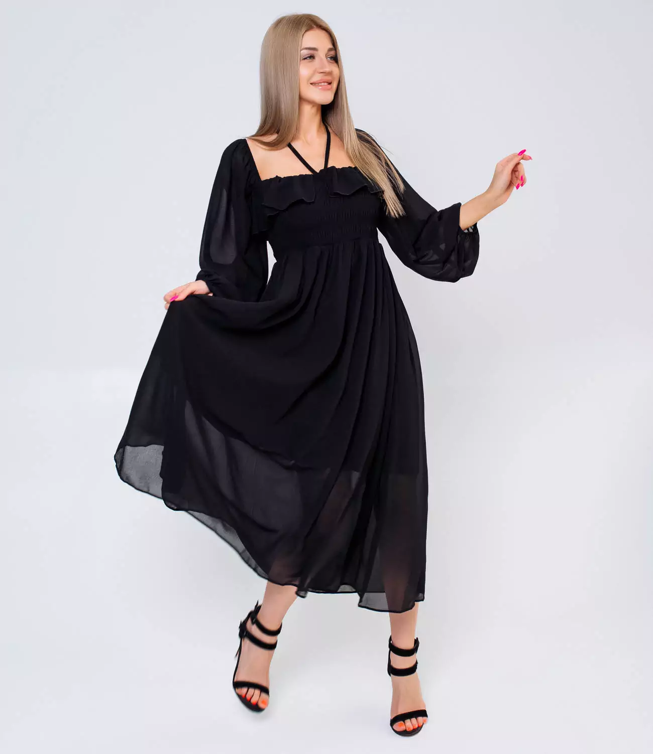 Платье #КТ8766-1, черный