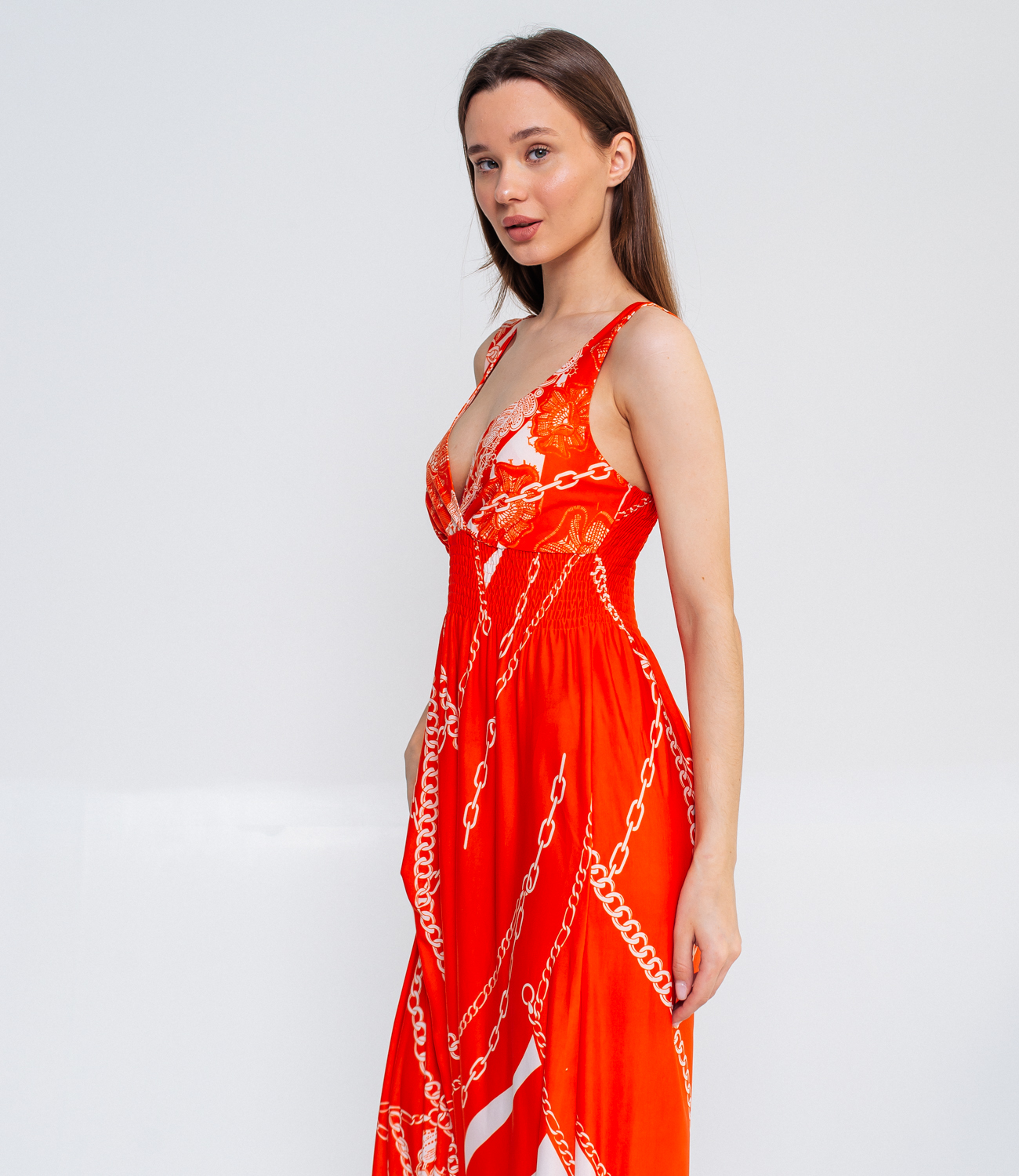 Платье #835 (3), оранжевый - фото 2