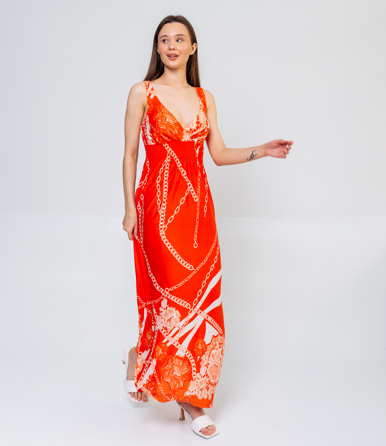 Платье #835 (3), оранжевый - фото 4