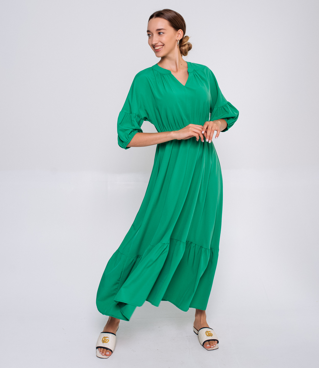 Платье #КТ6883, зелёный - фото 2
