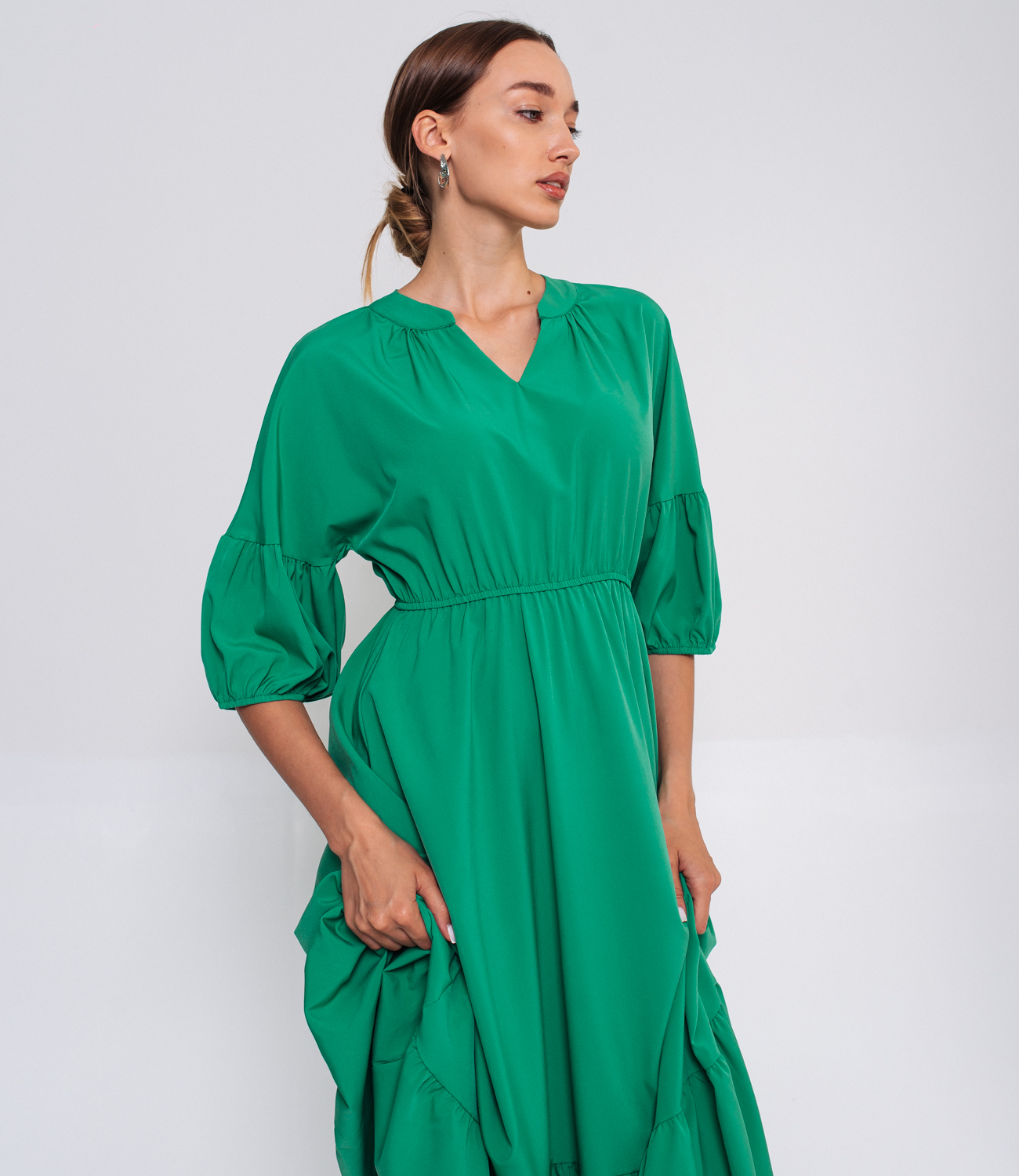Платье #КТ6883, зелёный - фото 5