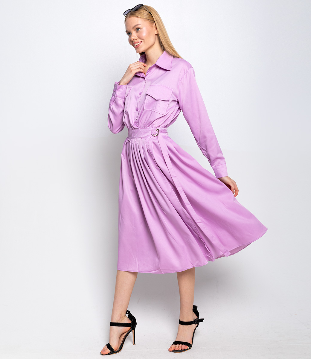 Платье #КТ8517, оливковый - фото 5