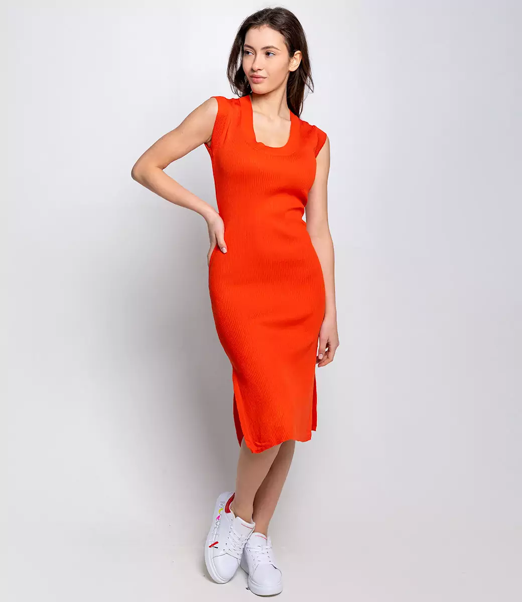 Платье #КТ83008, оранжевый - фото 2