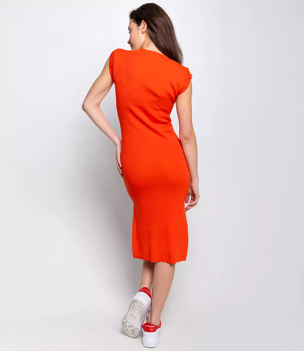 Платье #КТ83008, оранжевый - фото 4
