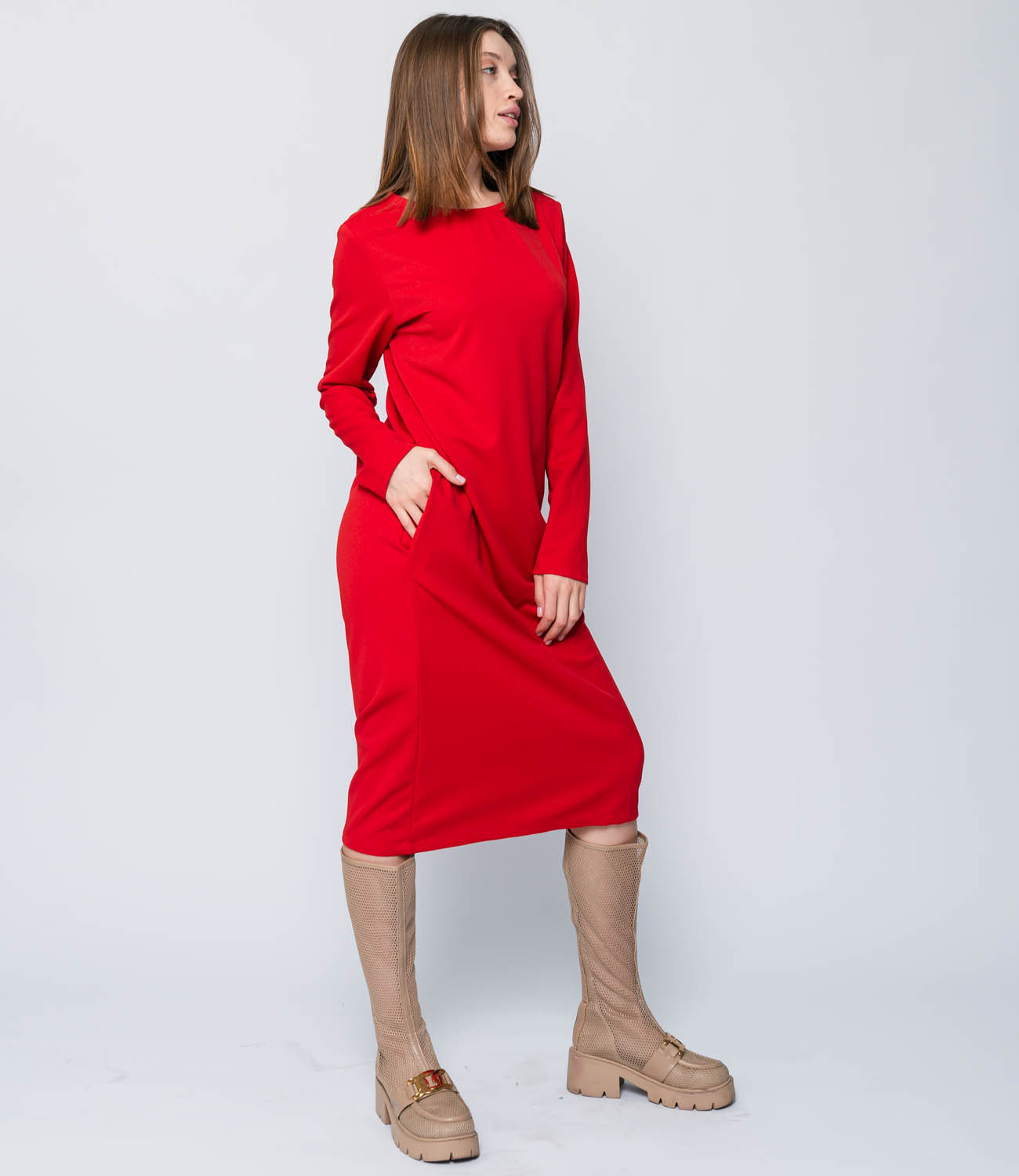 Платье #542, красный - фото 2