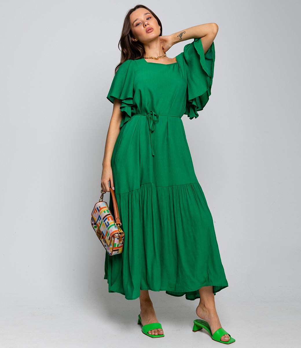 Платье #КТ2688, зелёный - фото 2