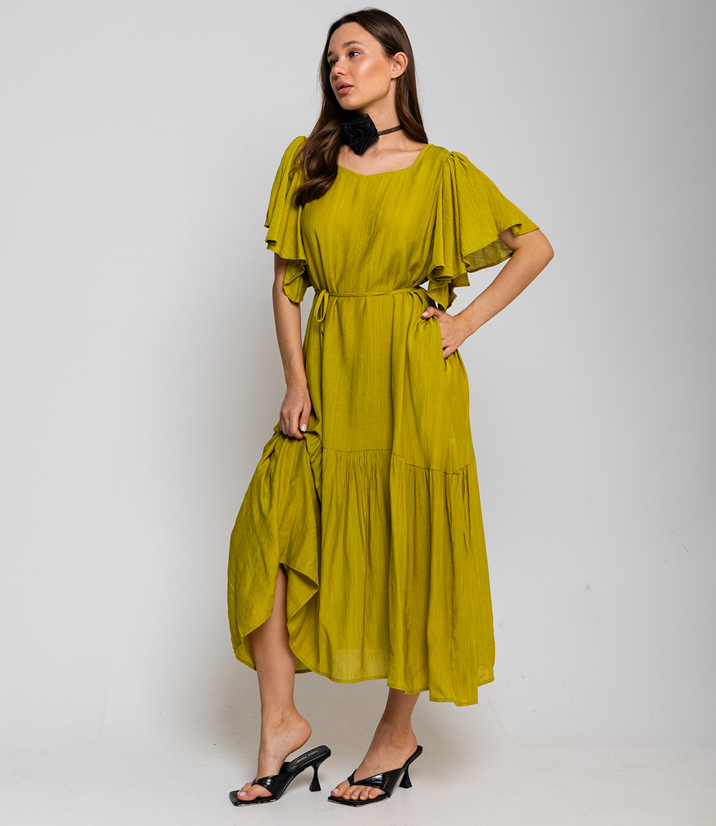 Платье #КТ2688, оливковый - фото 2