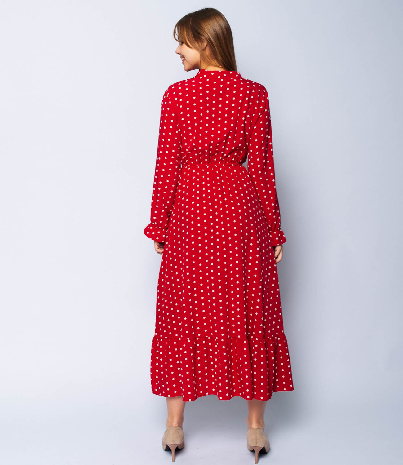 Платье #779-3, красный - фото 3