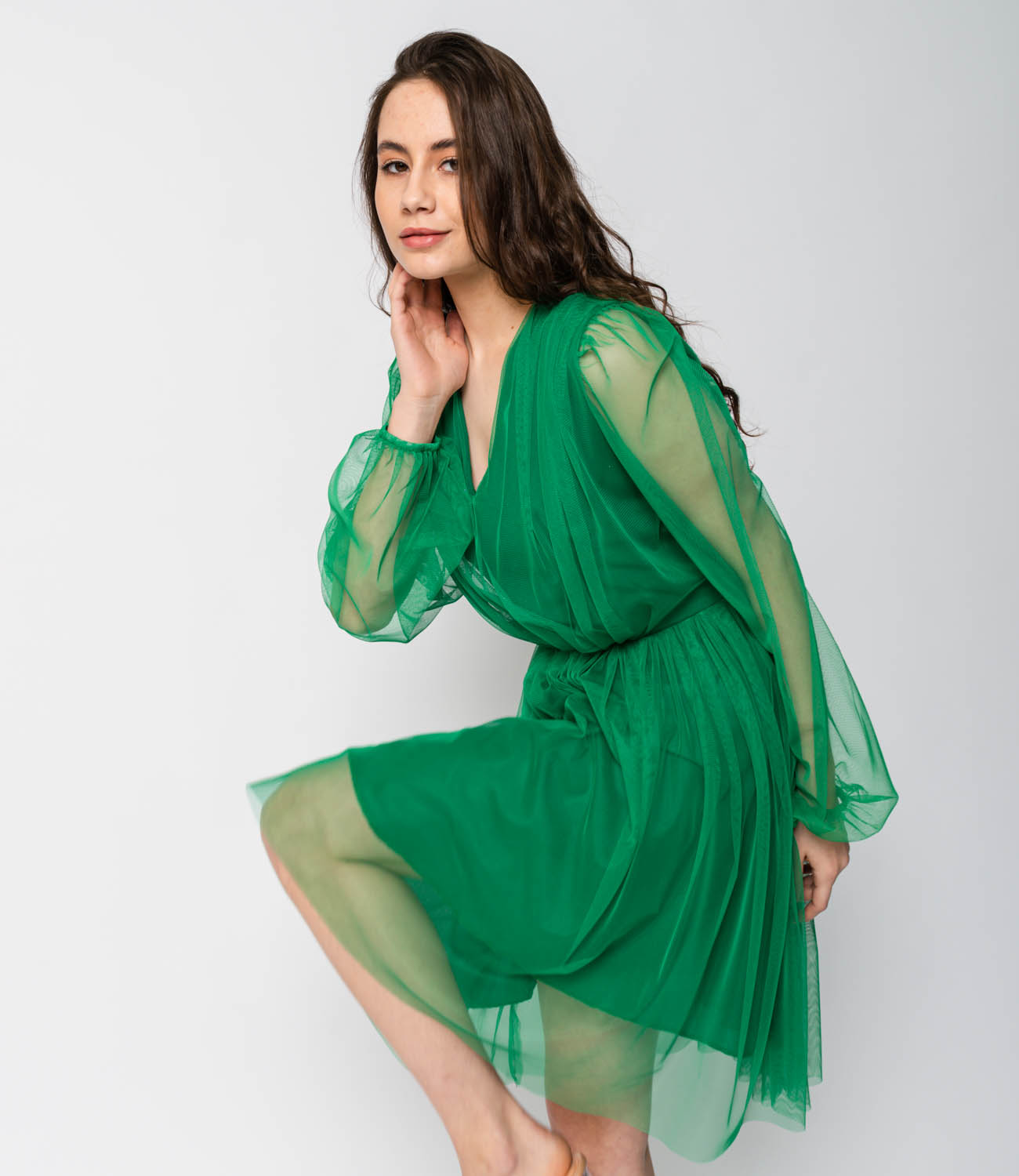 Платье #МСК1141, зеленый - фото 3