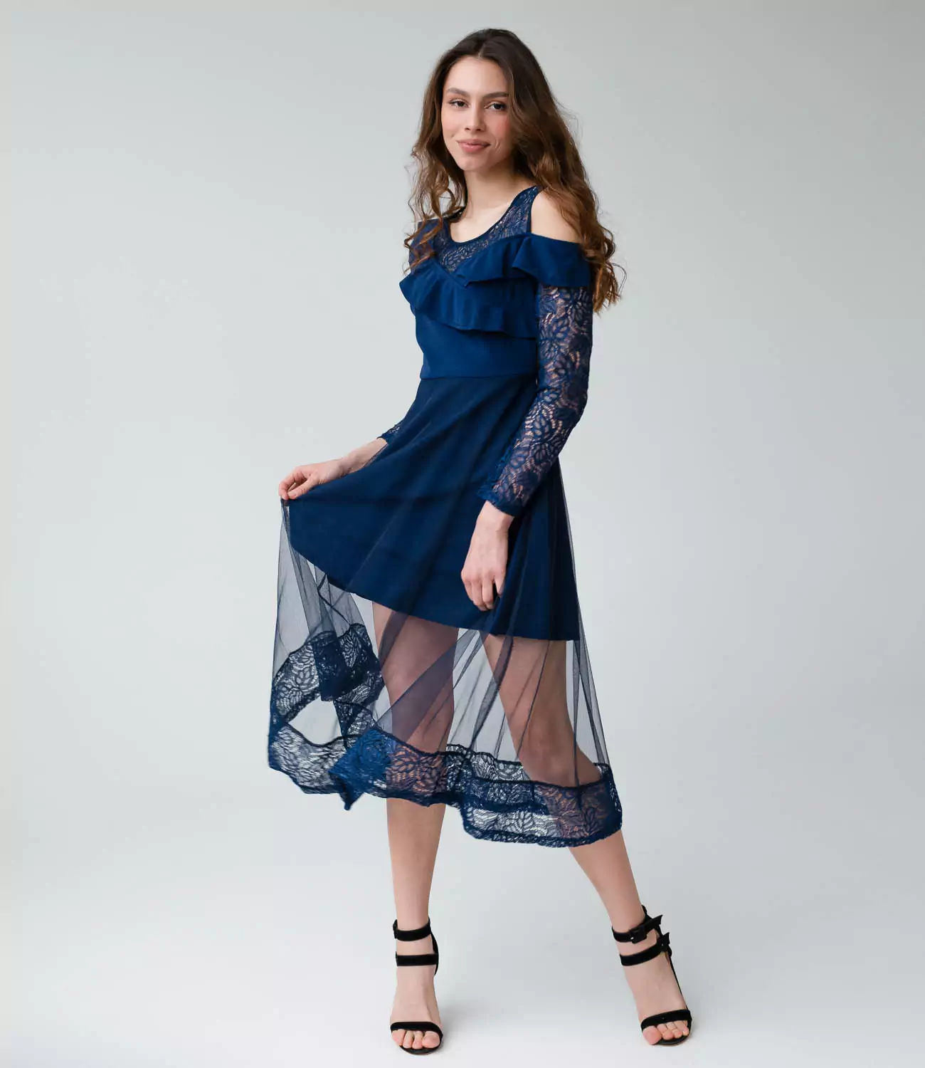 Платье #6808, синий
