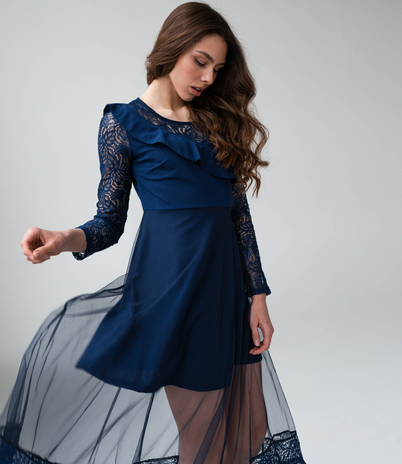 Платье #6808, синий - фото 4