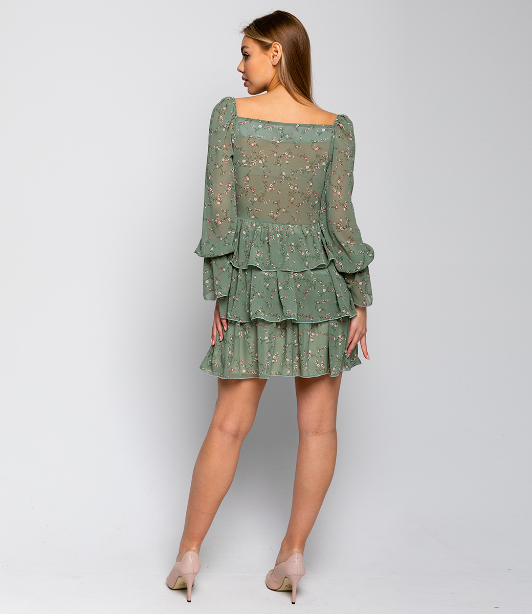Платье #БШ1749, серо-зеленый - фото 4