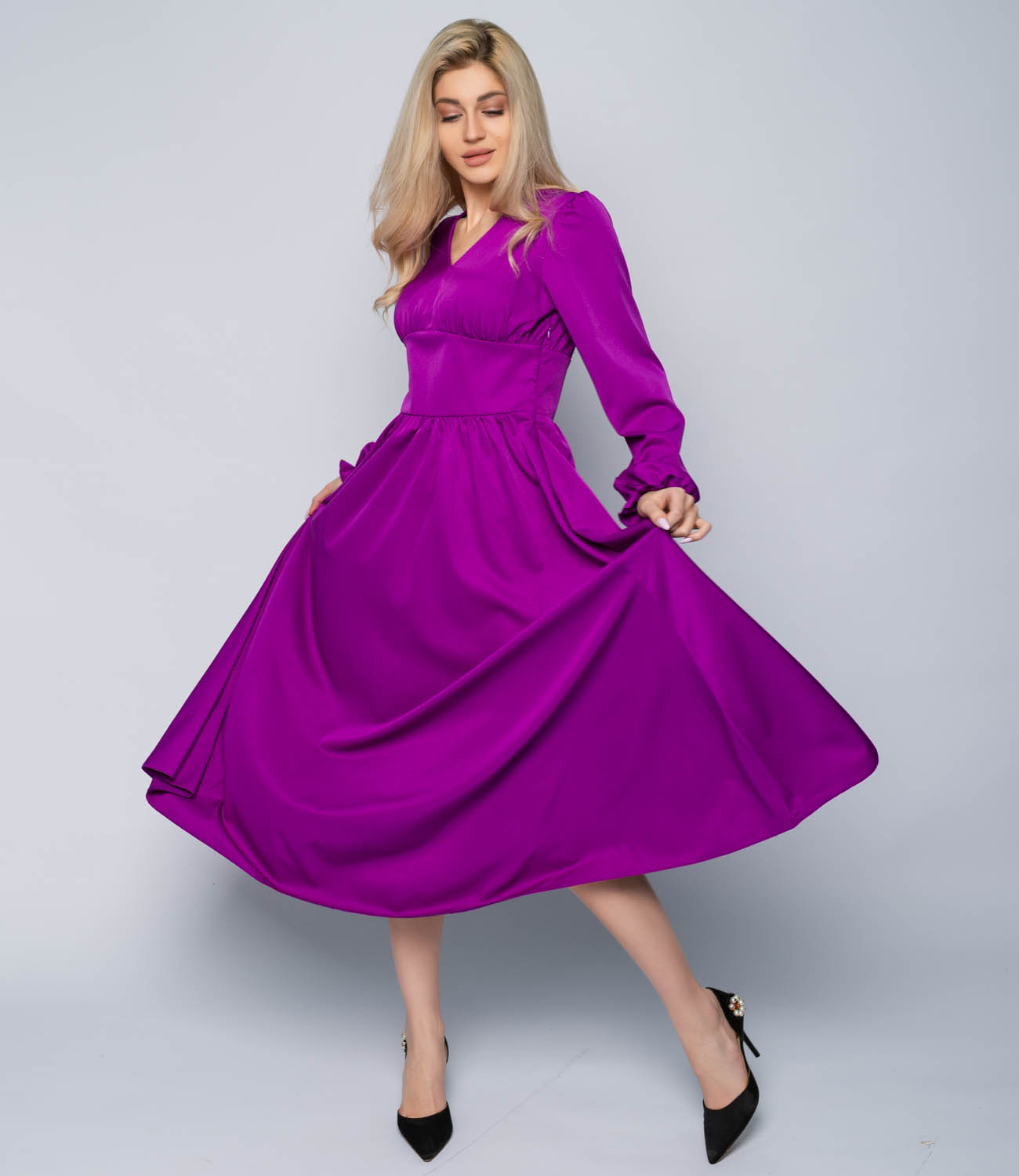 Платье #МСК1138, фиолетовый - фото 2