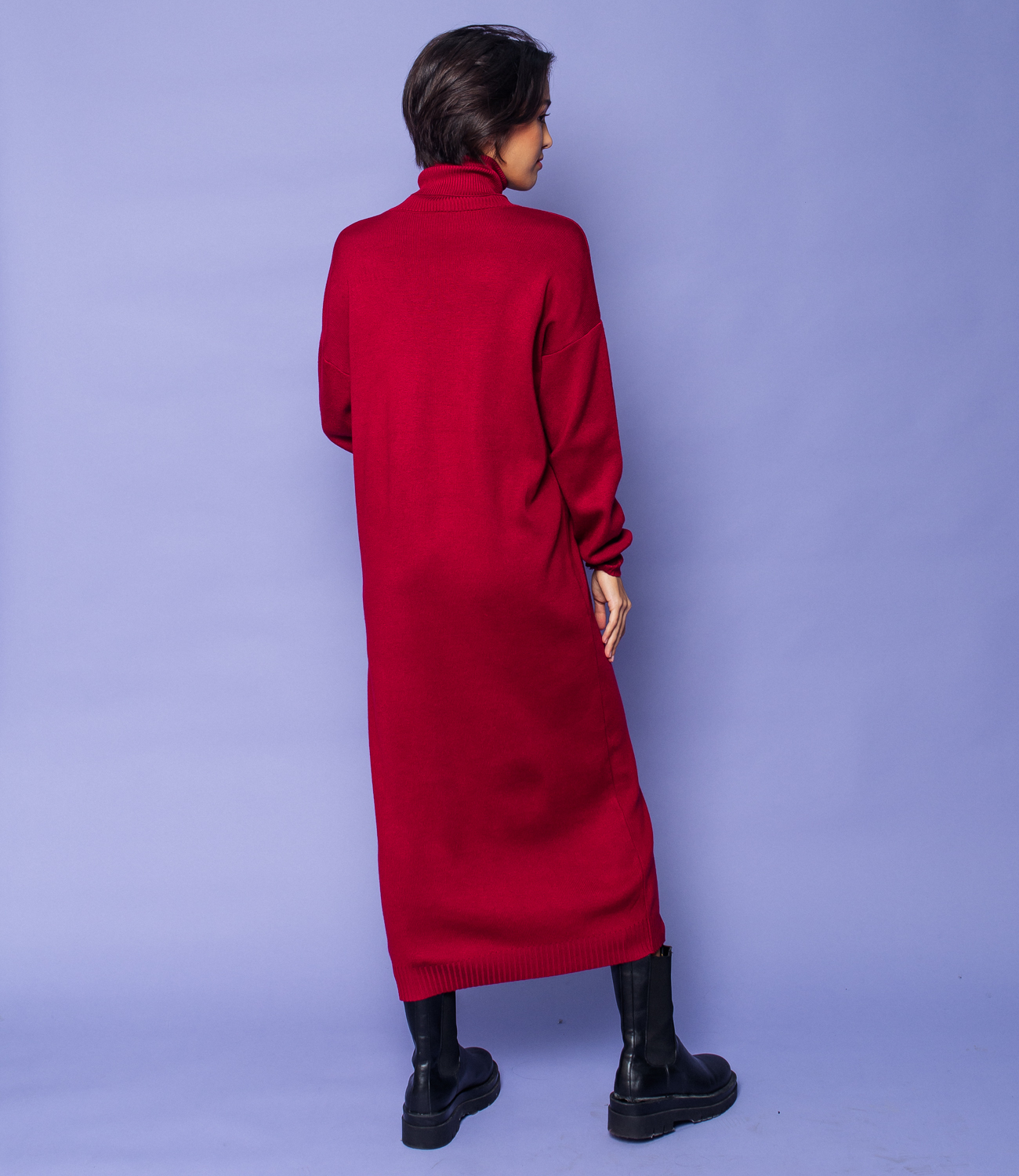 Платье #КТ7421, бордовый - фото 3