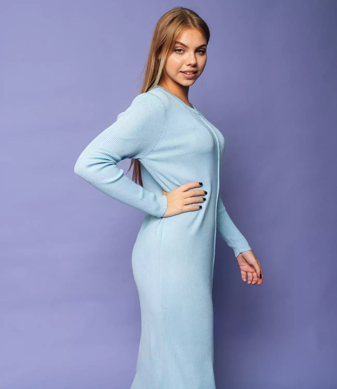 Платье #КТ2198, голубой - фото 5