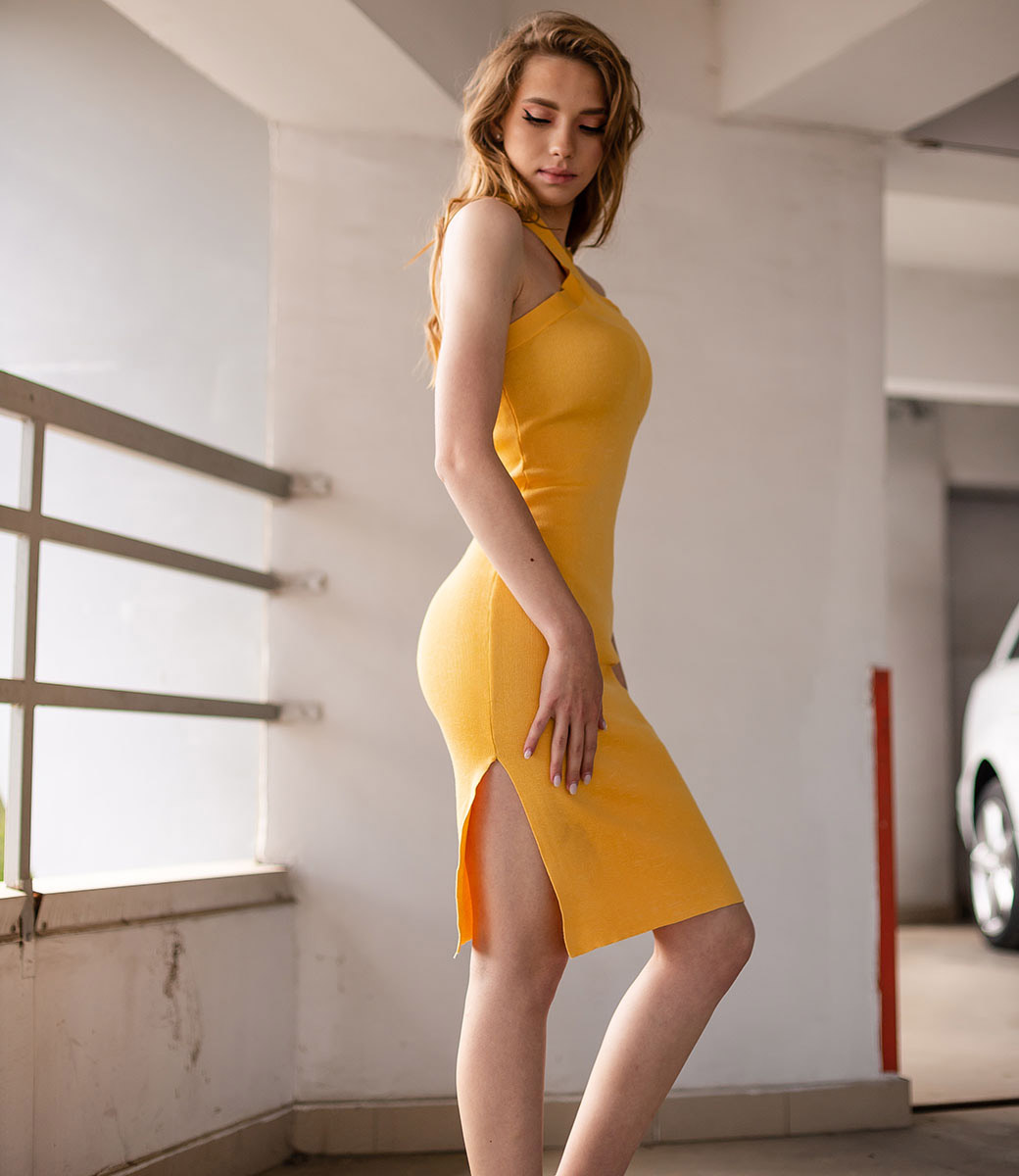Платье #КТ245, жёлтый - фото 3