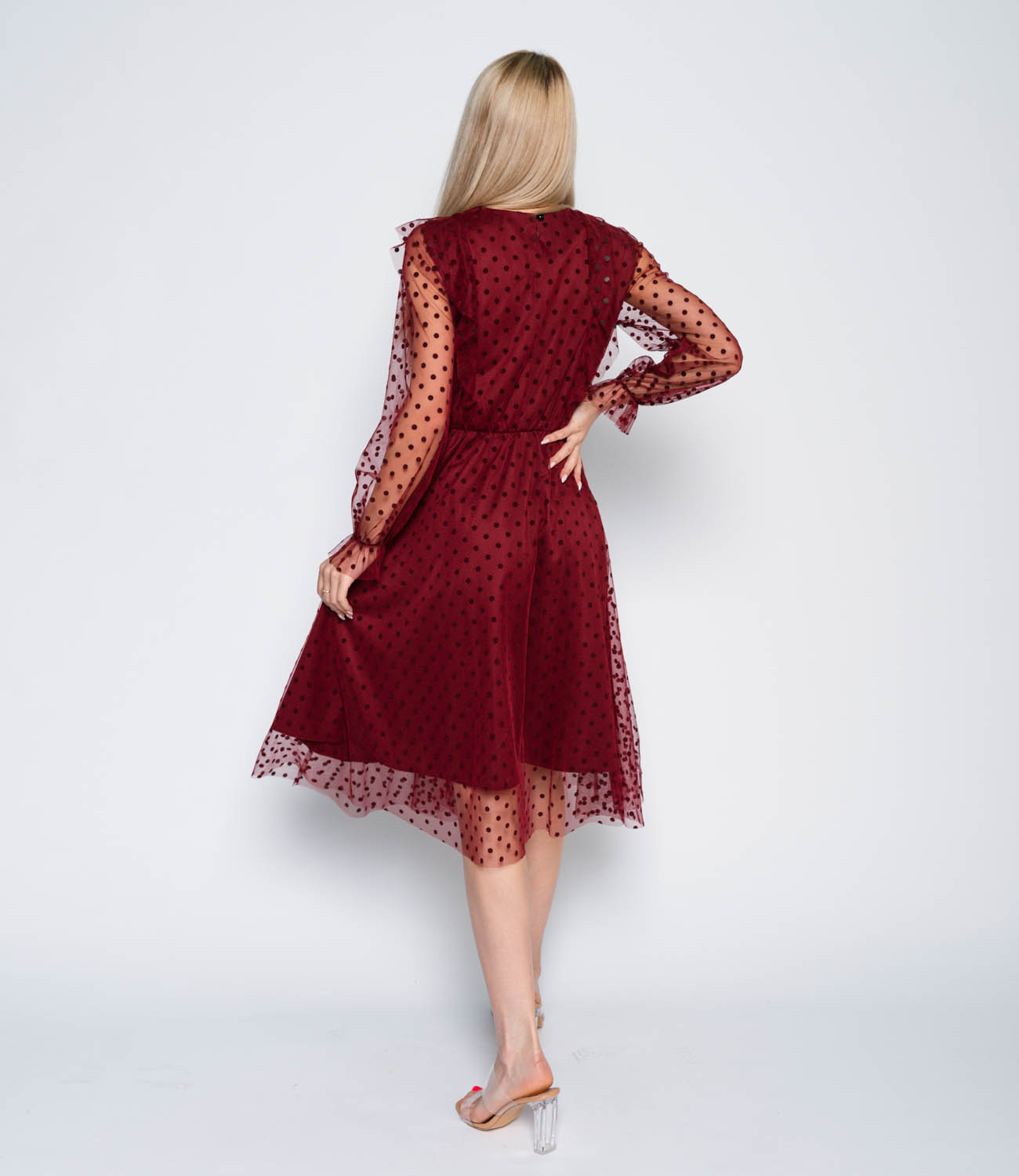 Платье #2018, бордовый - фото 3
