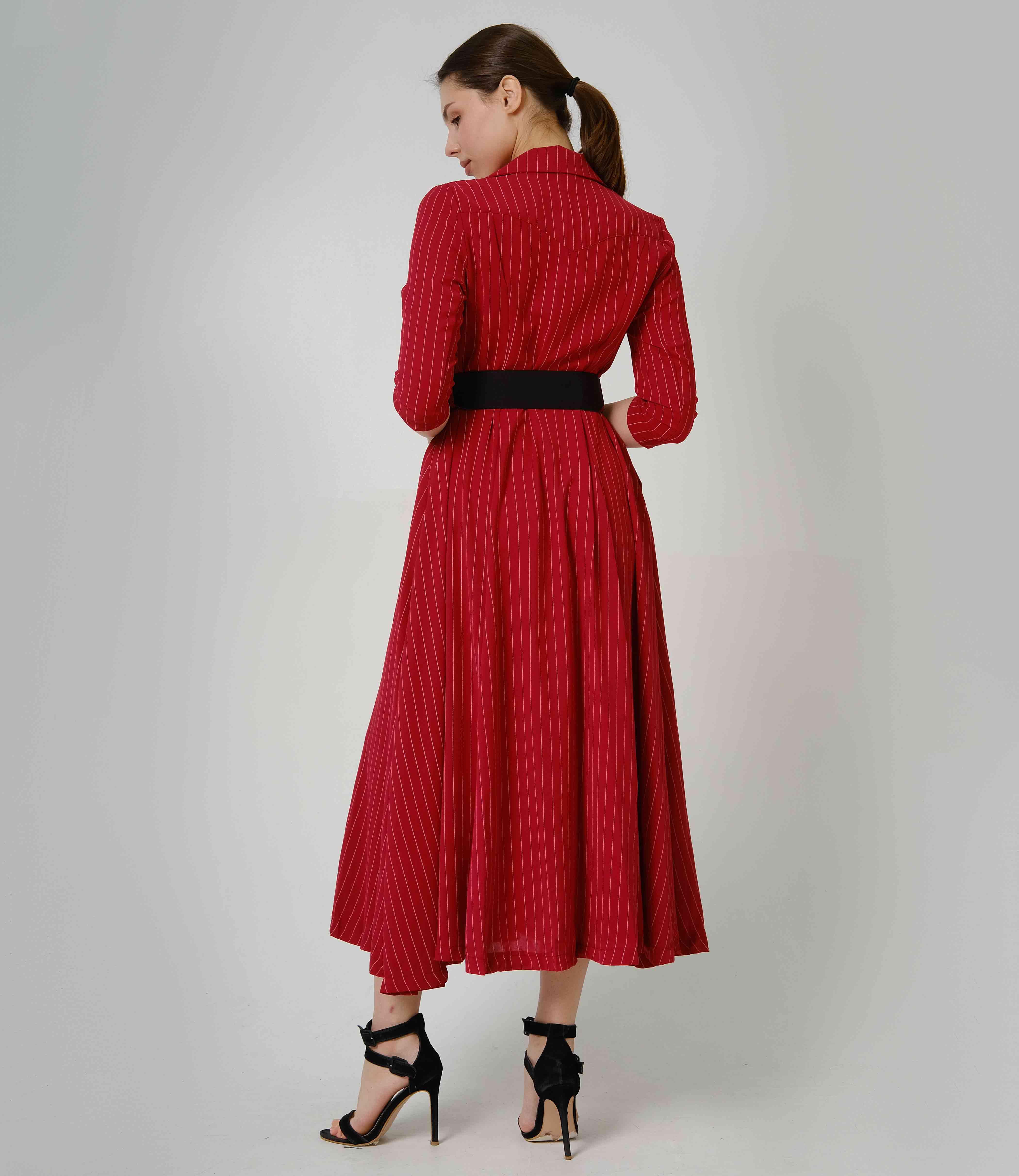Платье #КТ8907 (1), бордовый - фото 3