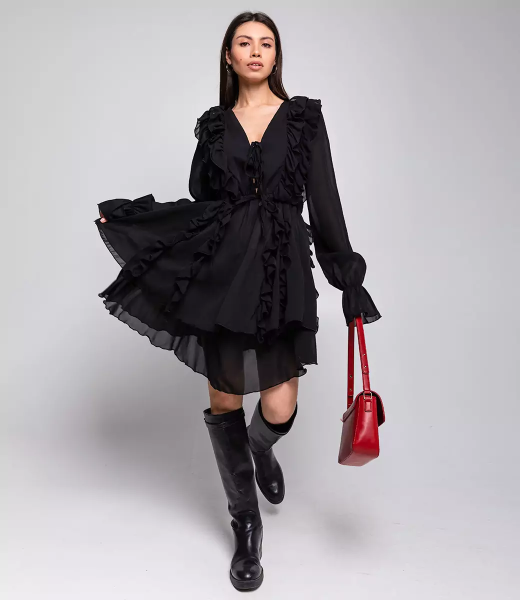 Платье #БШ2115, чёрный - фото 1