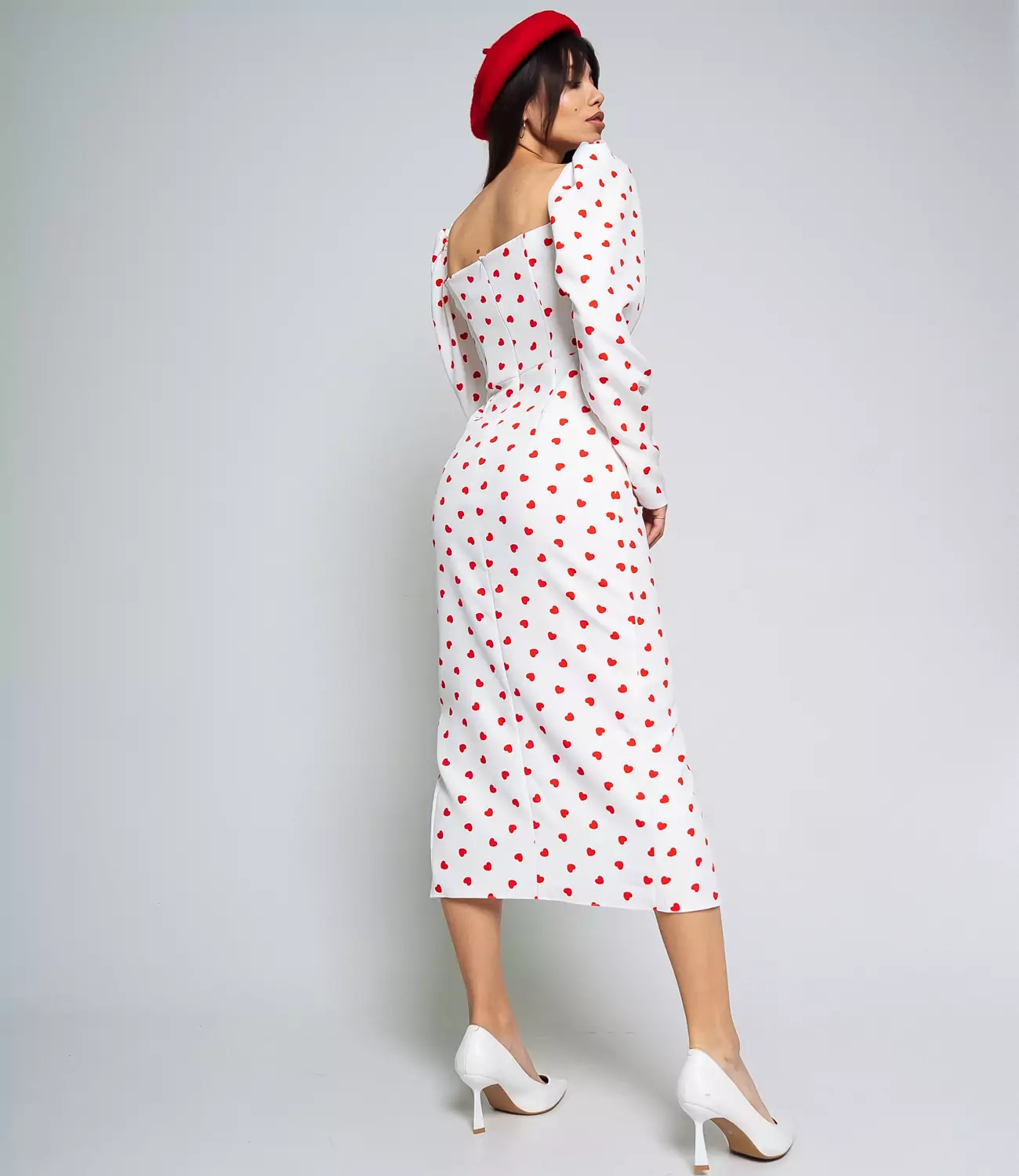 Платье #БШ1961, белый,красный - фото 4