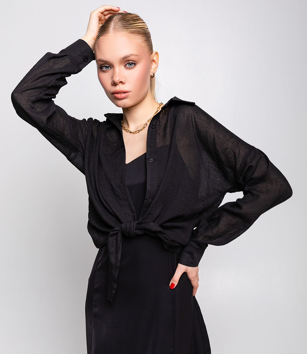 Платье+рубашка #ОБШ1443-4, чёрный - фото 5