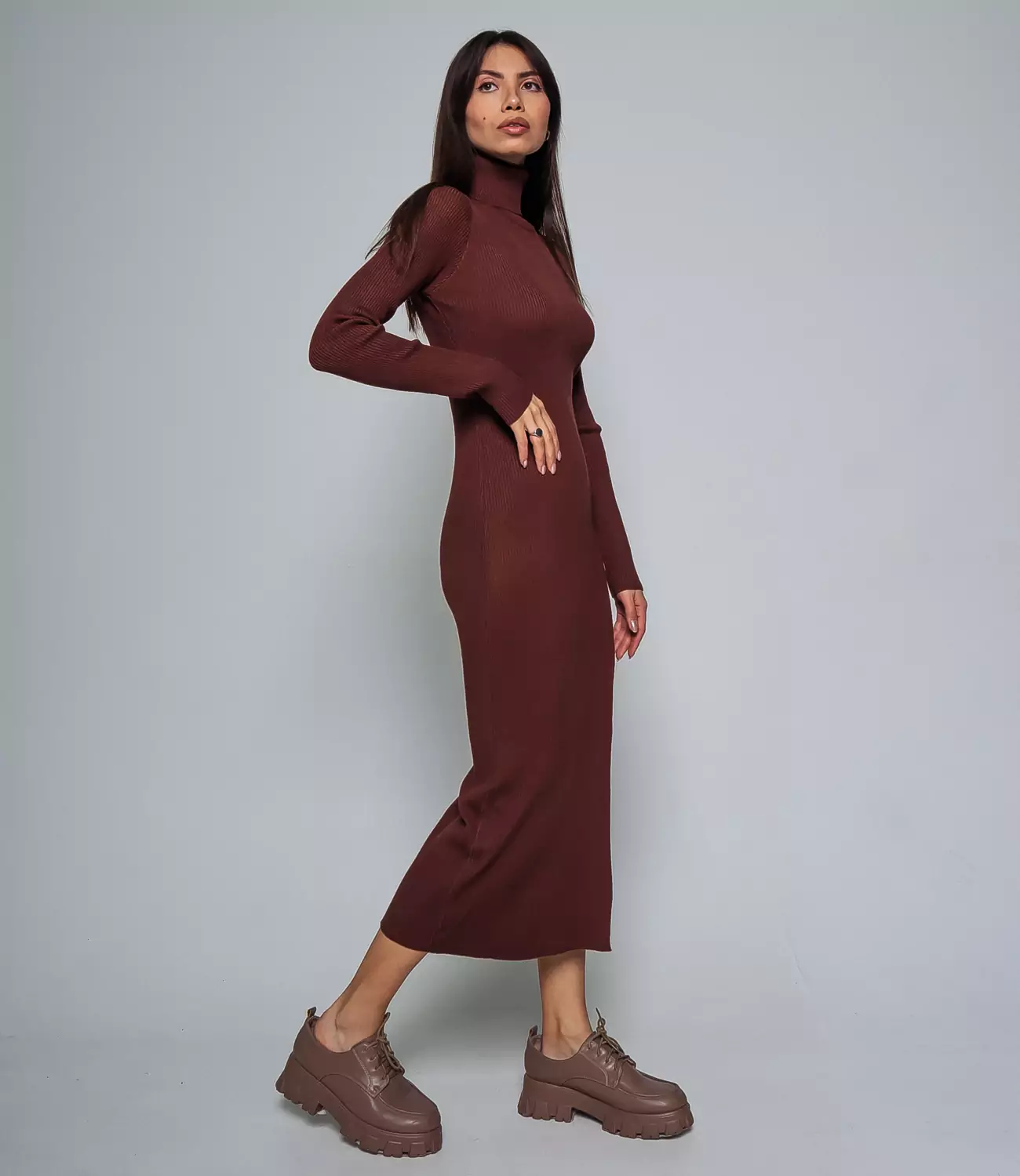 Платье #КТ7513 (1), коричневый - фото 2