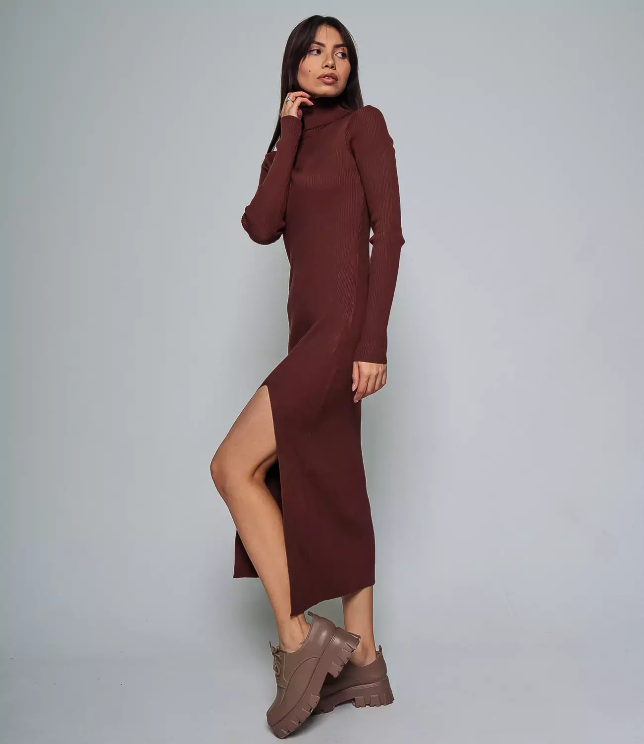 Платье #КТ7513 (1), коричневый - фото 3