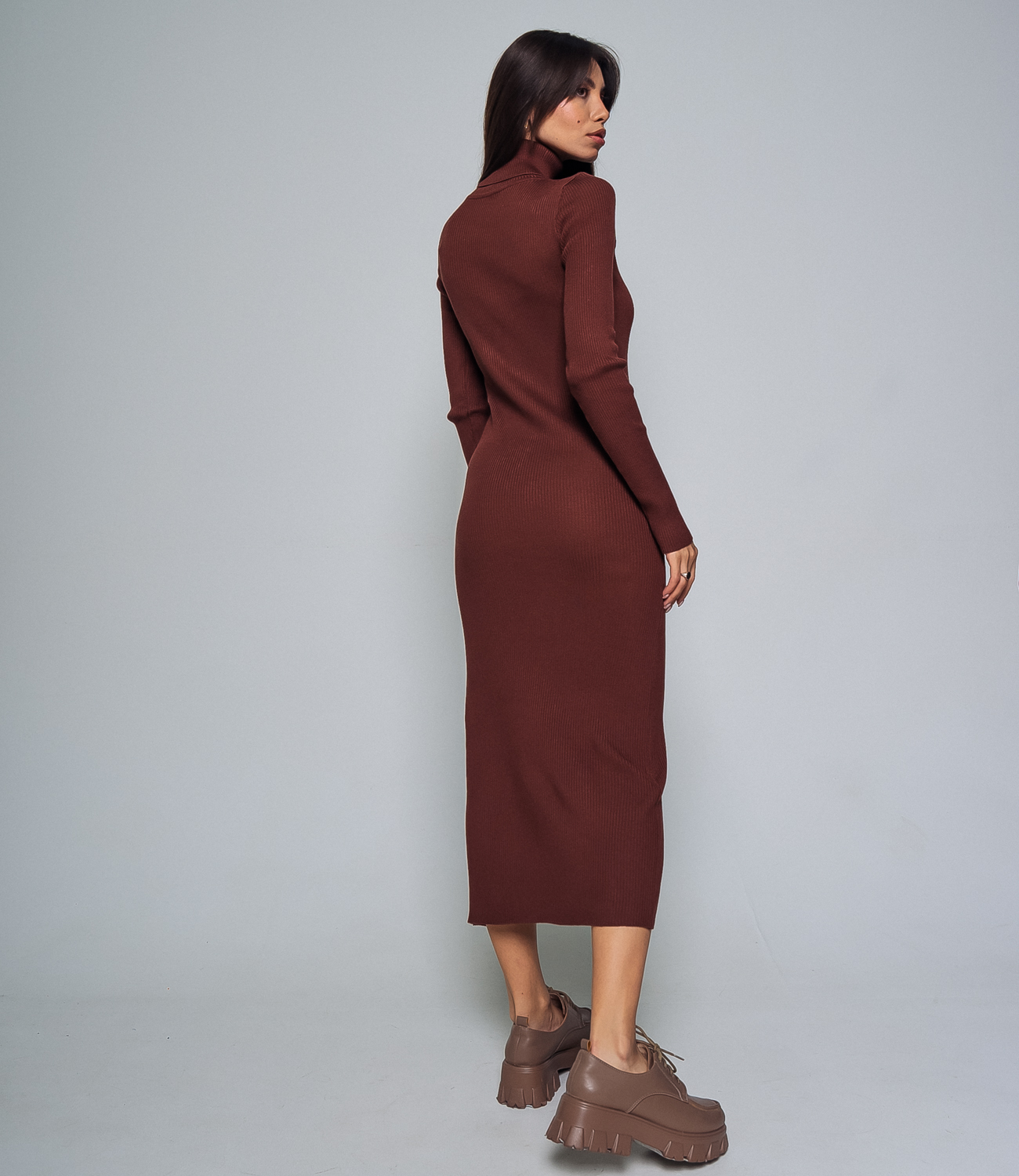 Платье #КТ7513 (1), коричневый - фото 4