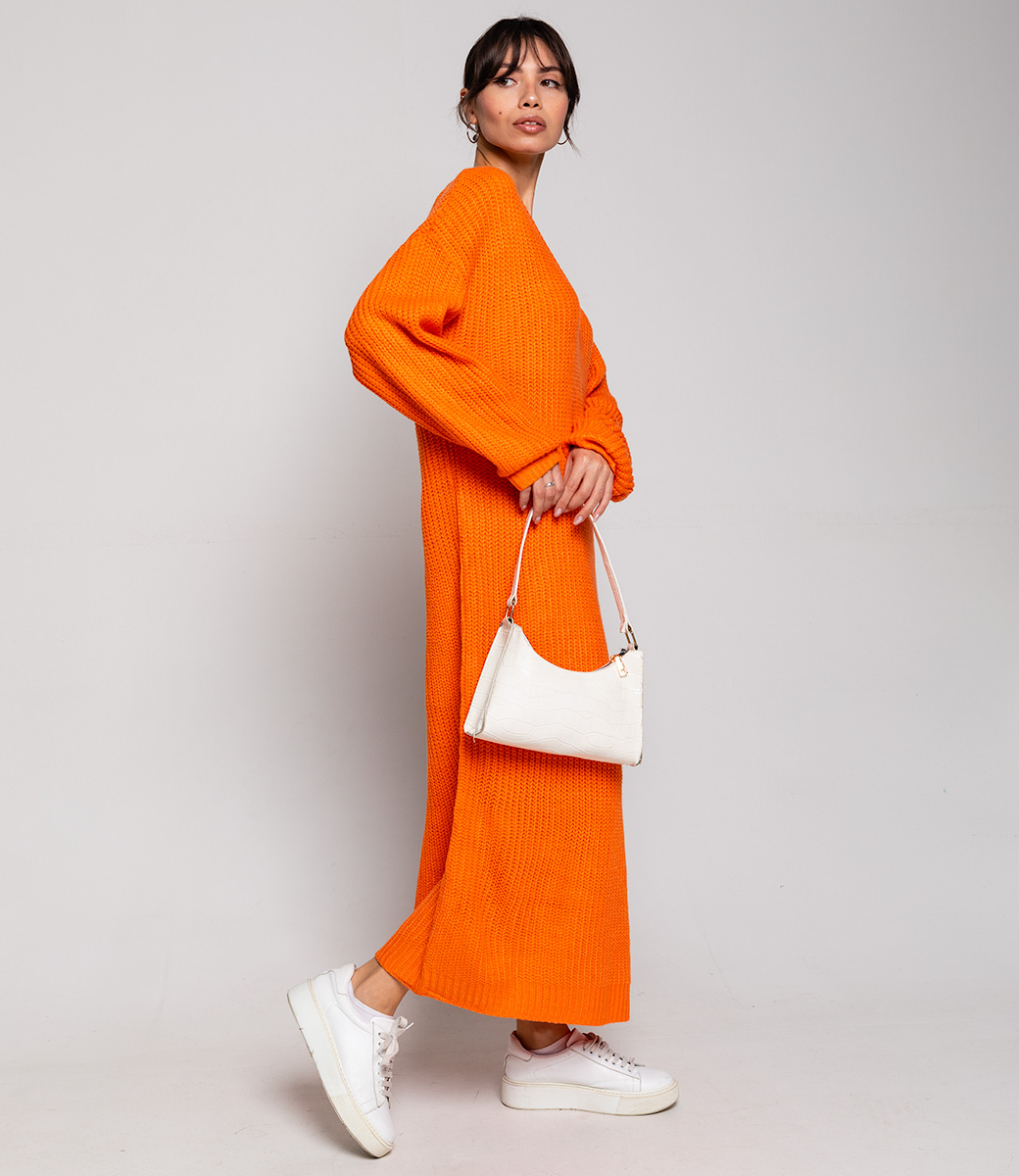 Платье #КТ8003 (4), оранжевый - фото 2