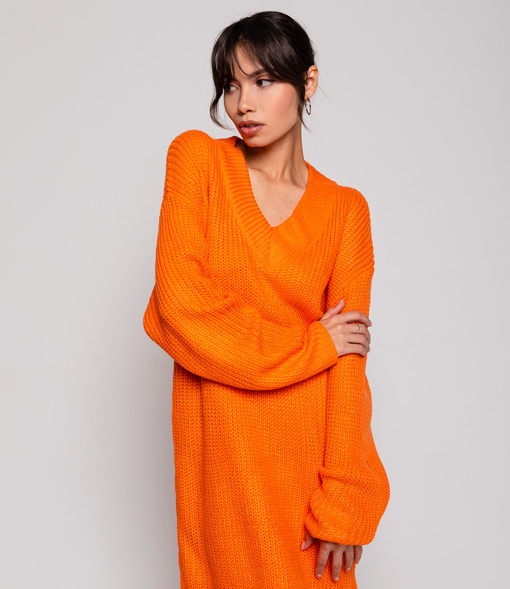 Платье #КТ8003 (4), оранжевый - фото 5