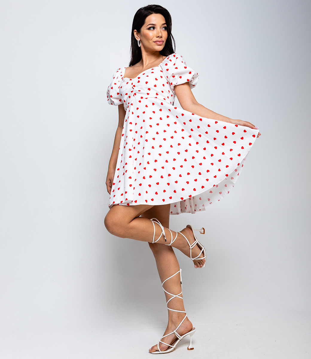 Платье #БШ2254, белый,красный - фото 2
