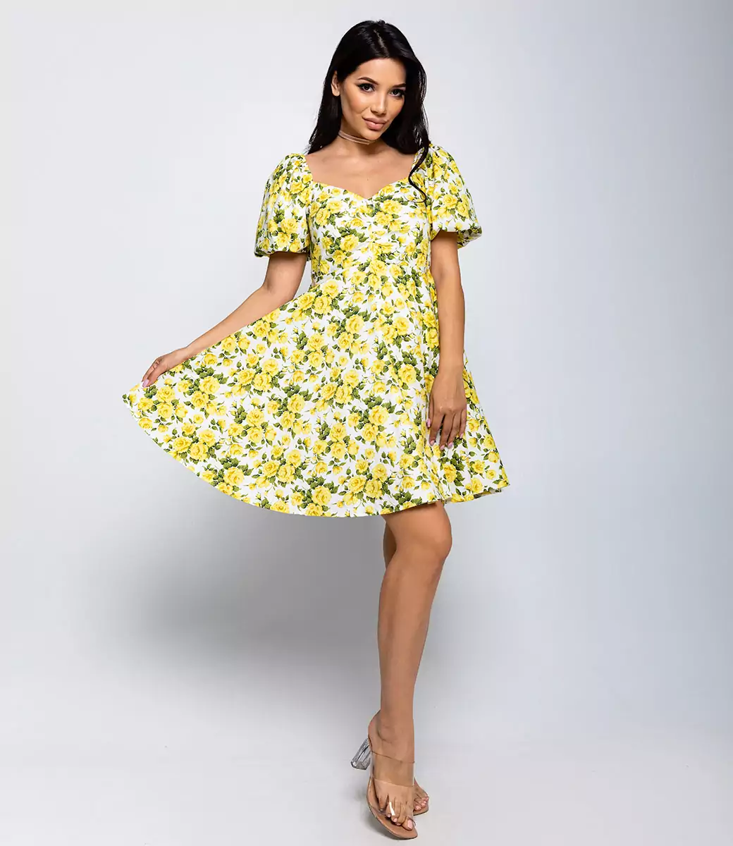 Платье #БШ2254-1, жёлтый - фото 1