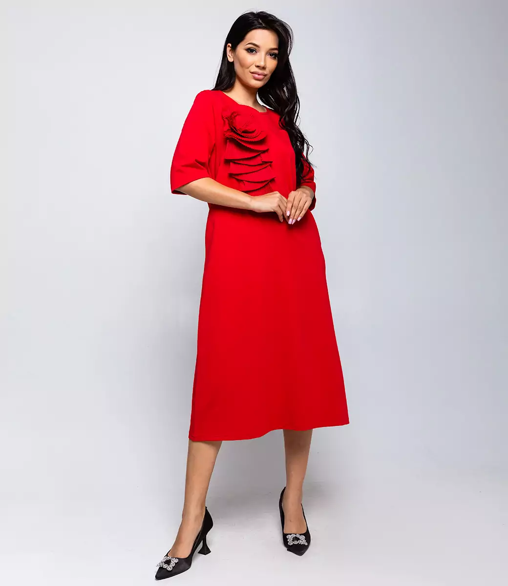 Платье #БШ2259, красный - фото 1