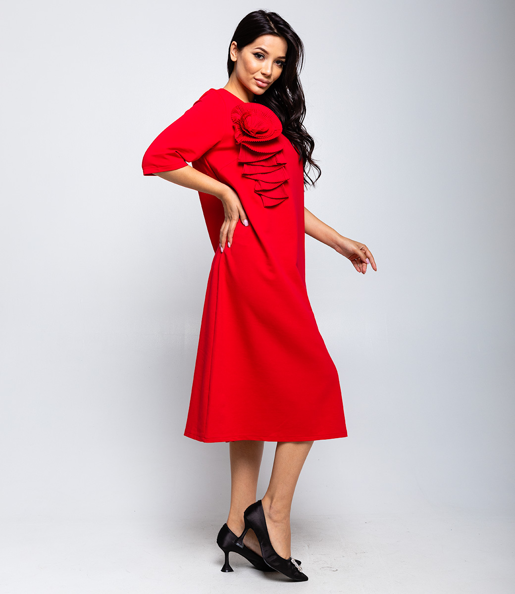 Платье #БШ2259, красный - фото 2