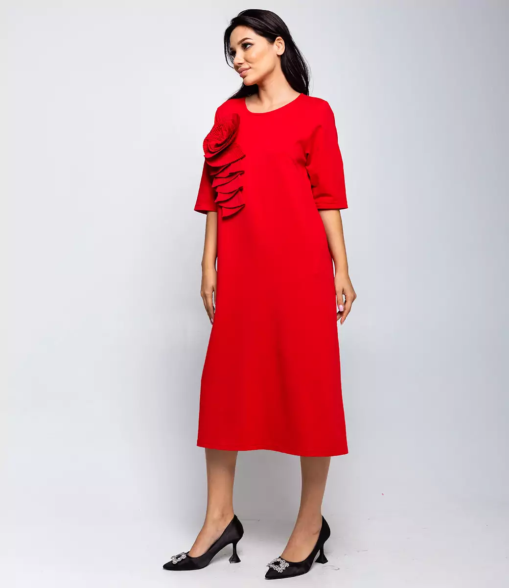 Платье #БШ2259, красный - фото 4