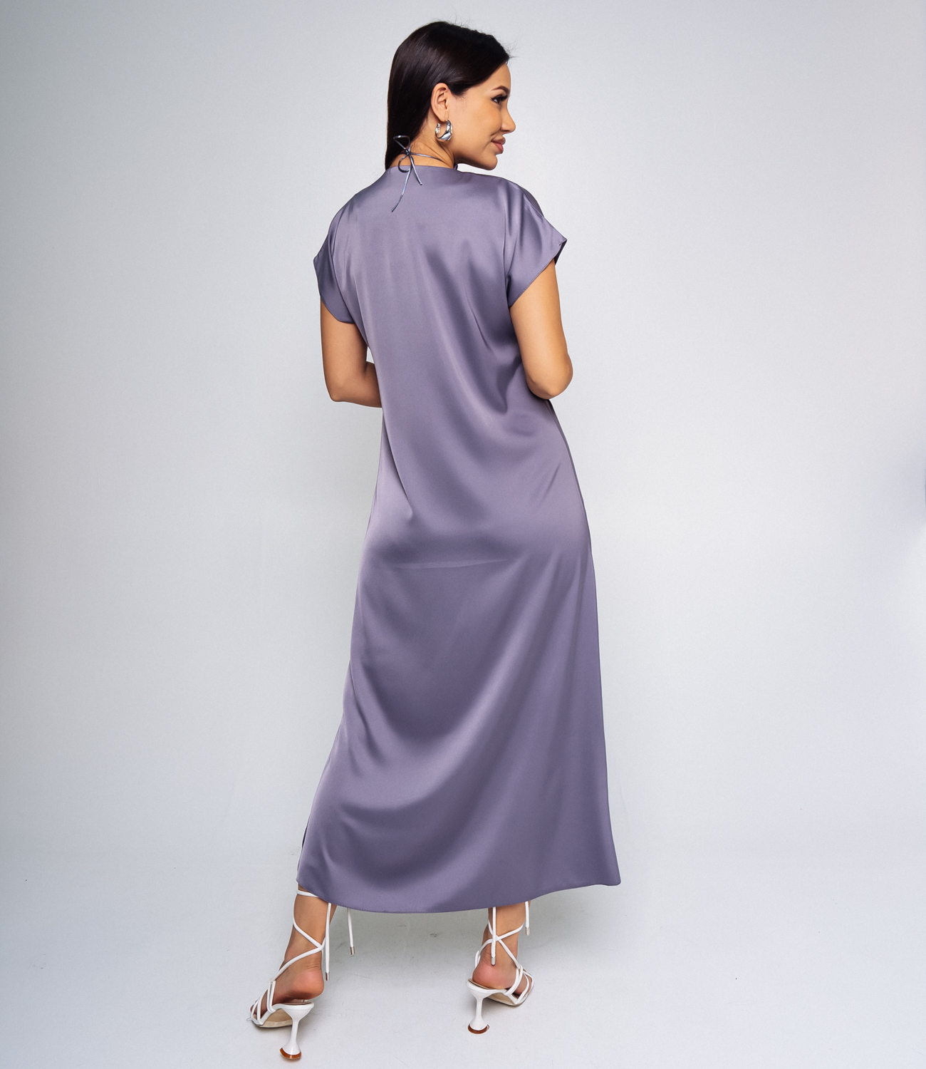 Платье #БШ2113, сиренево-серый - фото 3