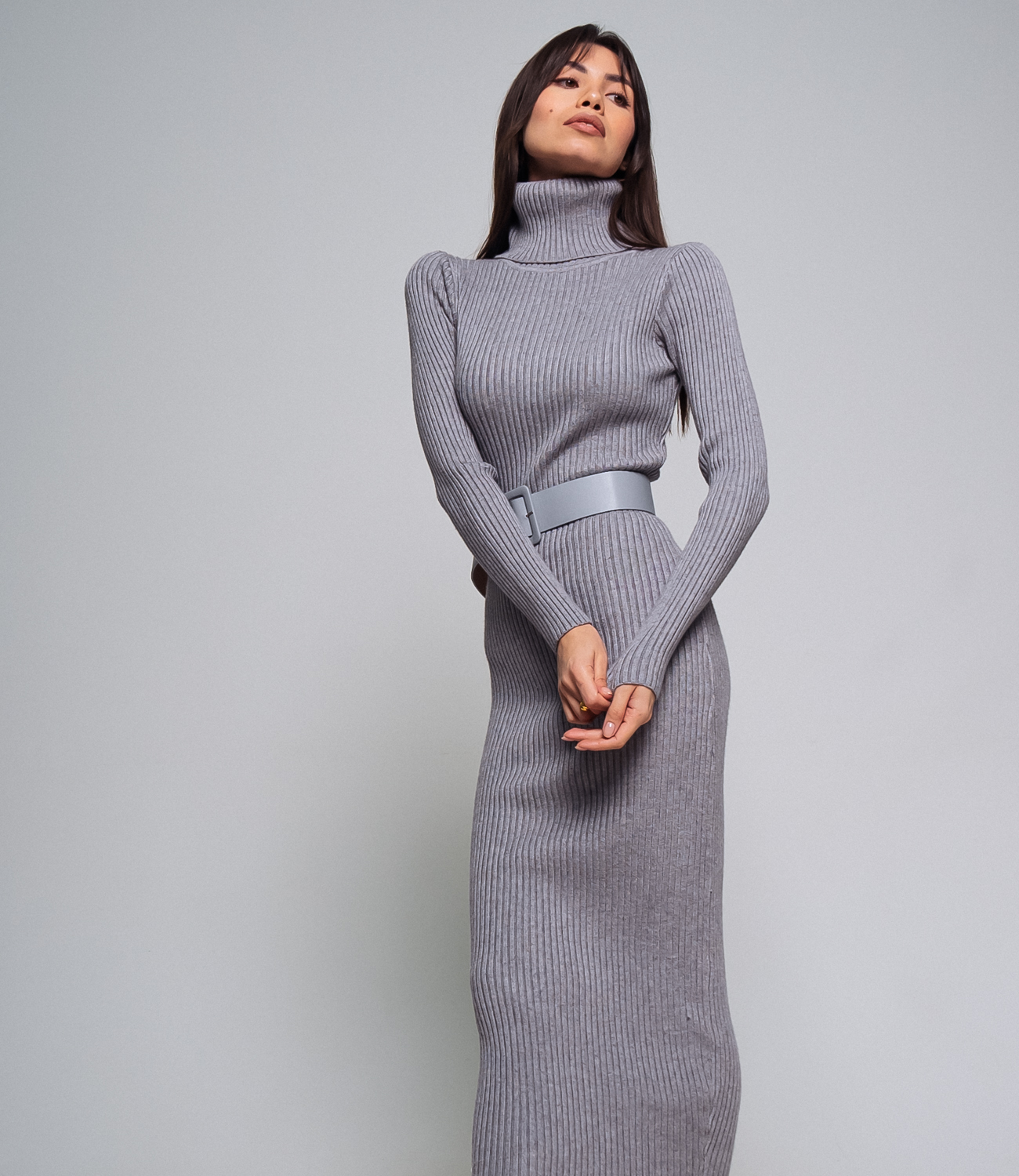 Платье #КТ147, серый - фото 3