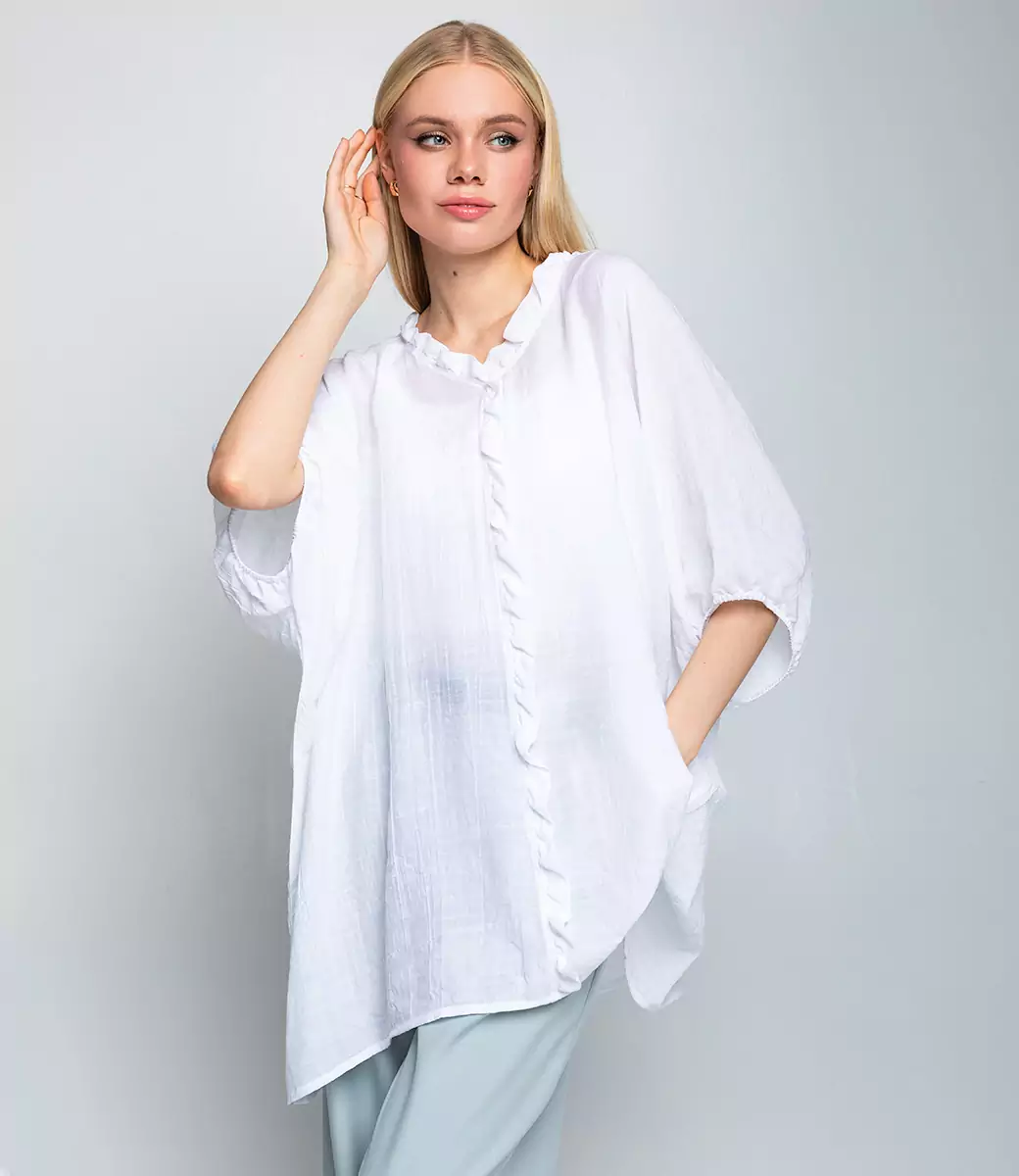 Блуза #МСК7757, белые - фото 1
