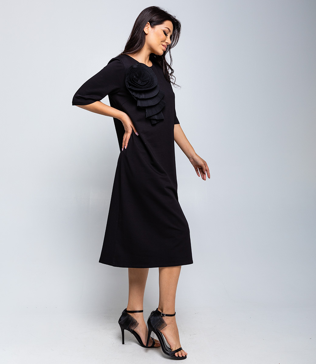 Платье #БШ2259, чёрный - фото 2