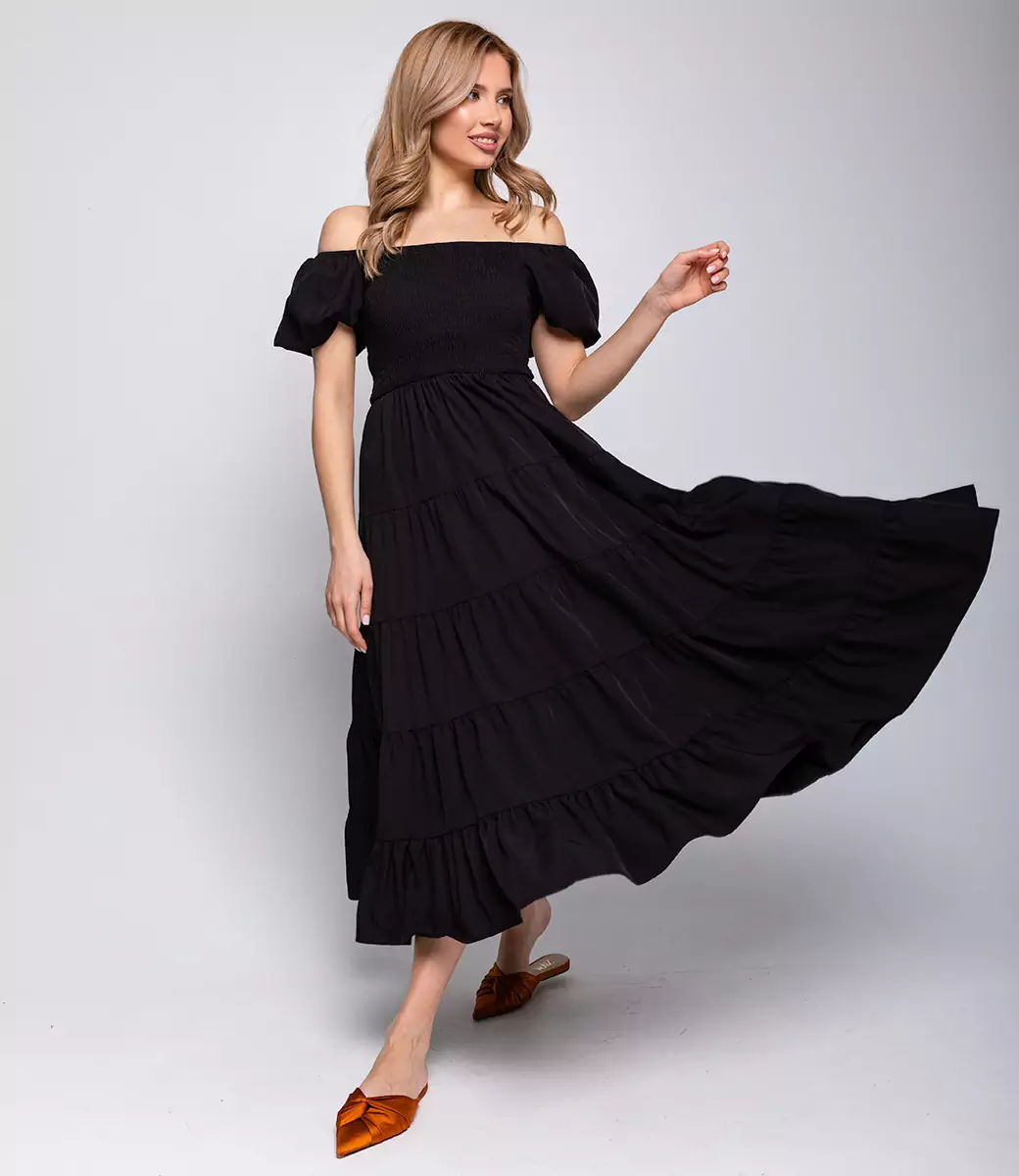 Платье #КТ63088, чёрный - фото 1