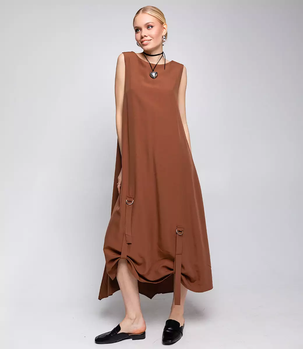 Платье #ОТЦ04001, коричневый - фото 1