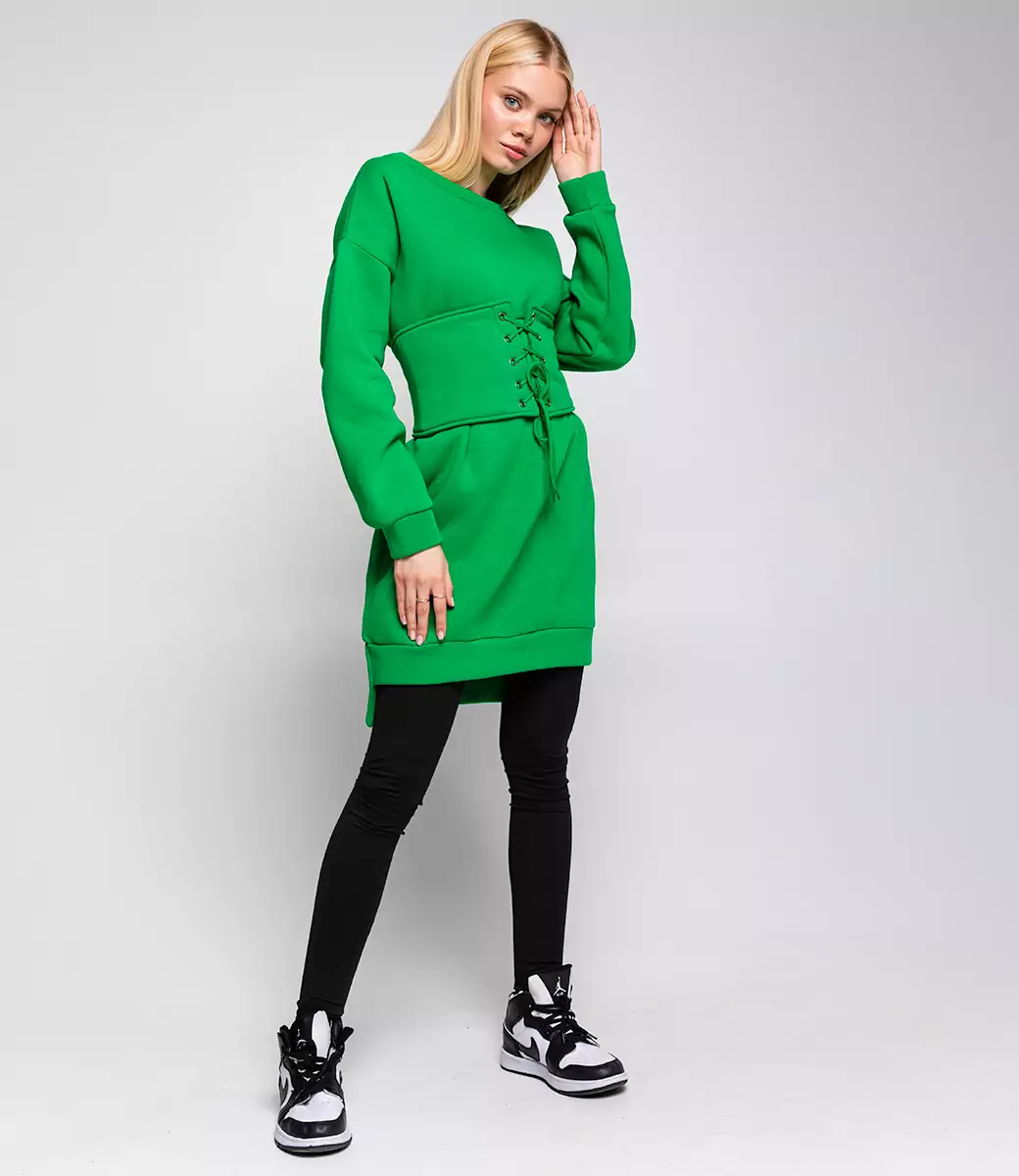 Платье #БШ1677, зелёный - фото 2