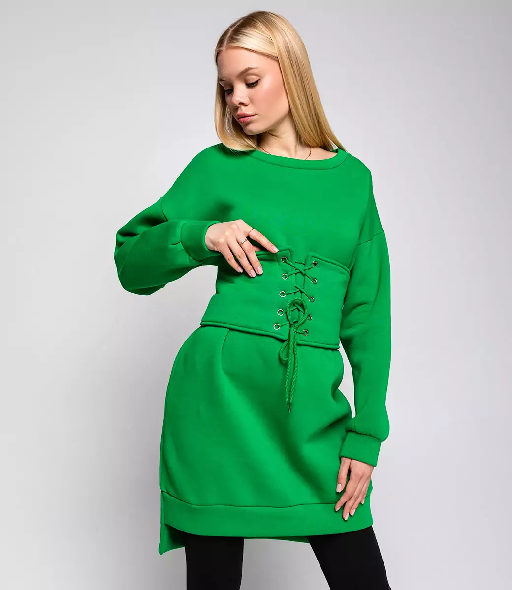 Платье #БШ1677, зелёный - фото 5