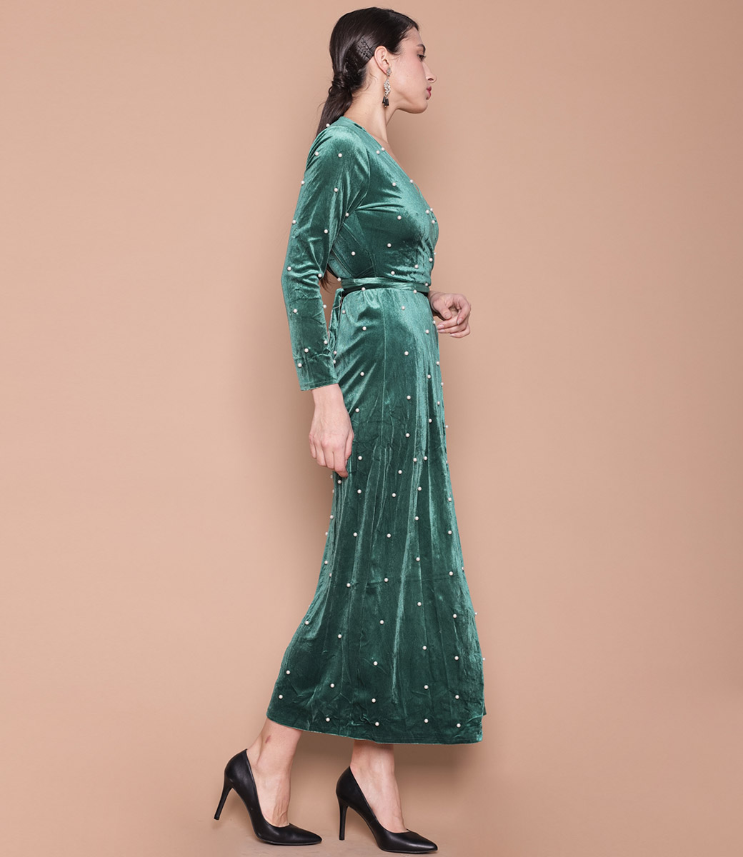 Платье #19024, зелёный - фото 2