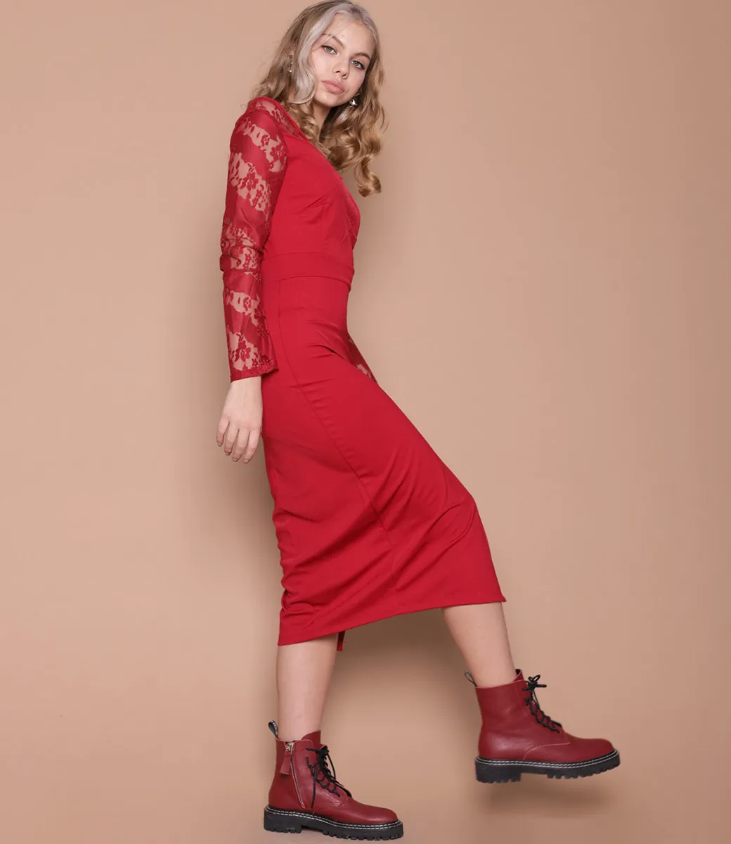 Платье #0006310, красный - фото 2