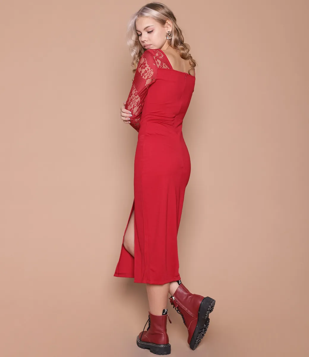 Платье #0006310, красный - фото 4