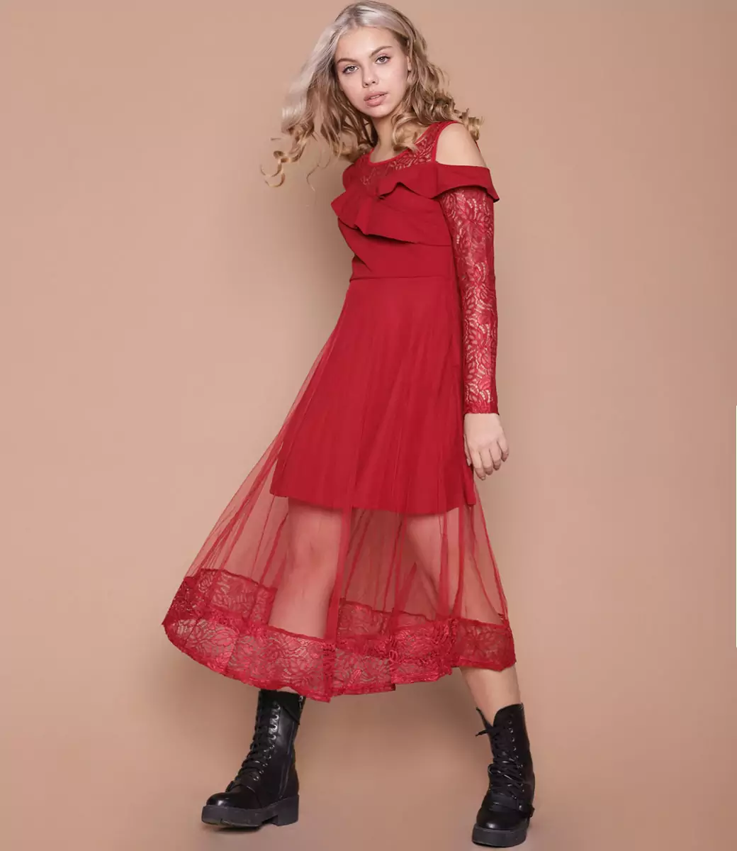 Платье #6808, красный