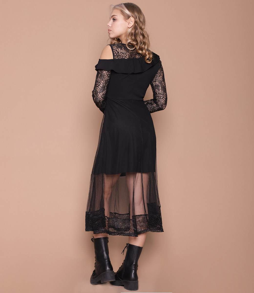 Платье #6808, чёрный - фото 4