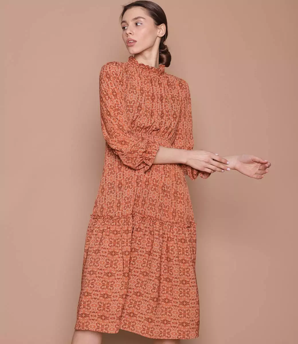 Платье #1367, оранжевый - фото 1
